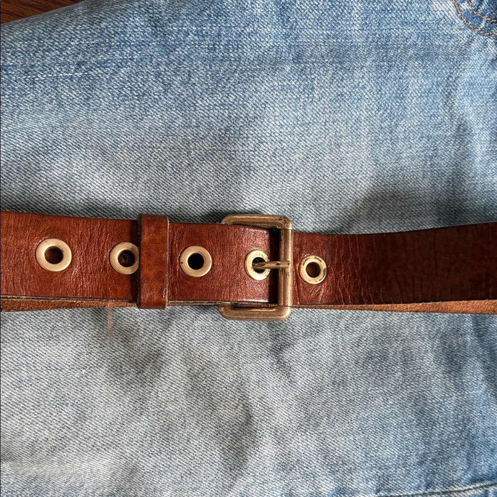 Rag and Bone brown grommet belt M